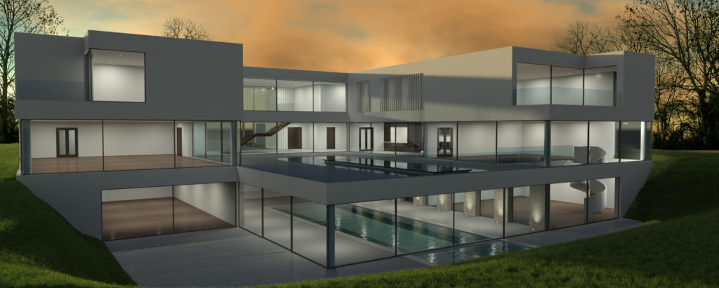 The design of a new 20,000 sq ft house in the St George’s Hill community in Weybridge.
