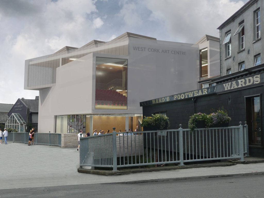 A design competition to create a building which will form a major new public attraction in the centre of Skibbereen. A building that is clearly routed in the historical fabric of the town, but is also contemporary, relating to the artists and crafts people working now and in the future. The building enables the many activities required and facilitates the complete interaction of people and art in the town.